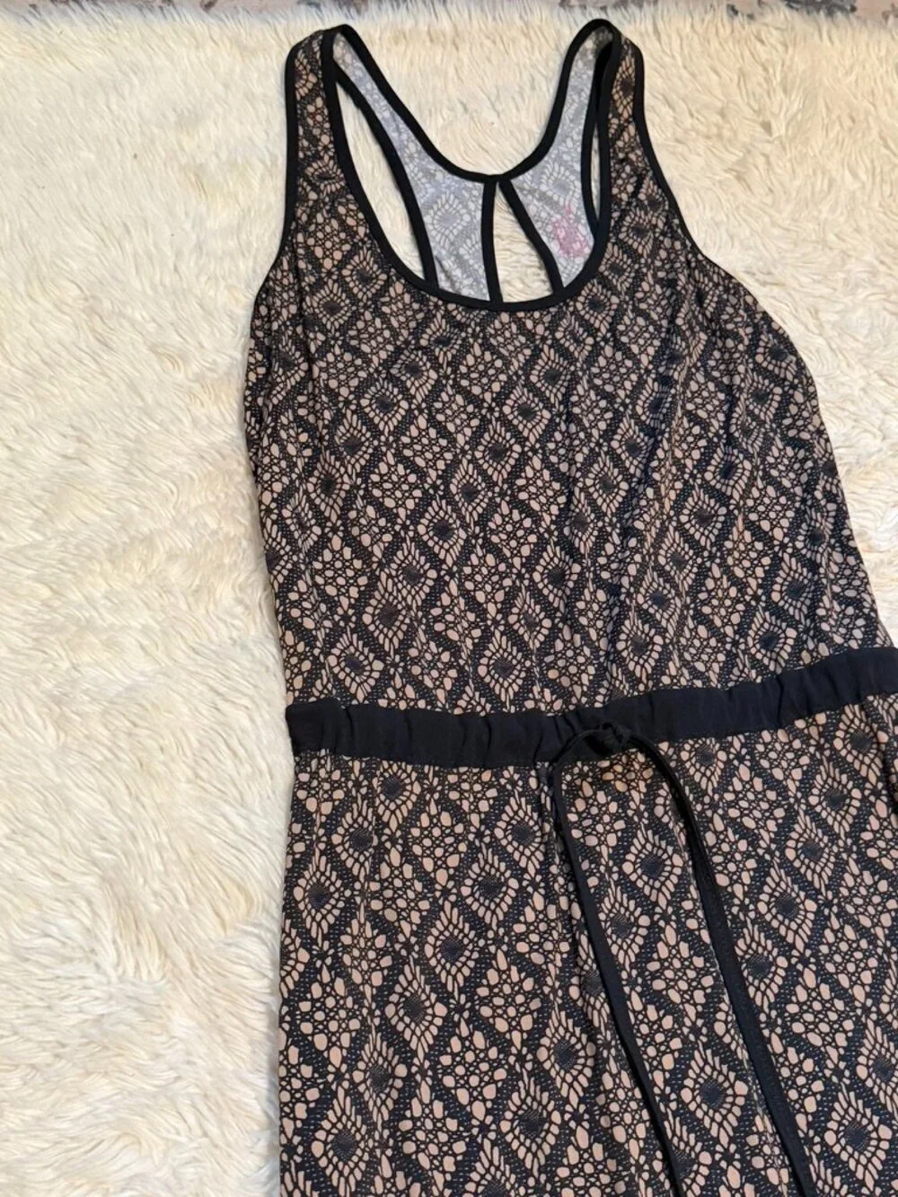 Commando Geometric Lace Print Racerback Maxi Dress - Size S/M